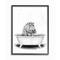 Stupell Industries Black & White Hippo in a Tub with Black Frame Wall Accent